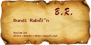 Bundi Rabán névjegykártya